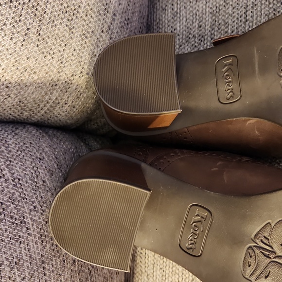 Kork Withrow Leather Wingtip stack-heeled shoes Sz 7 - Picture 9 of 11